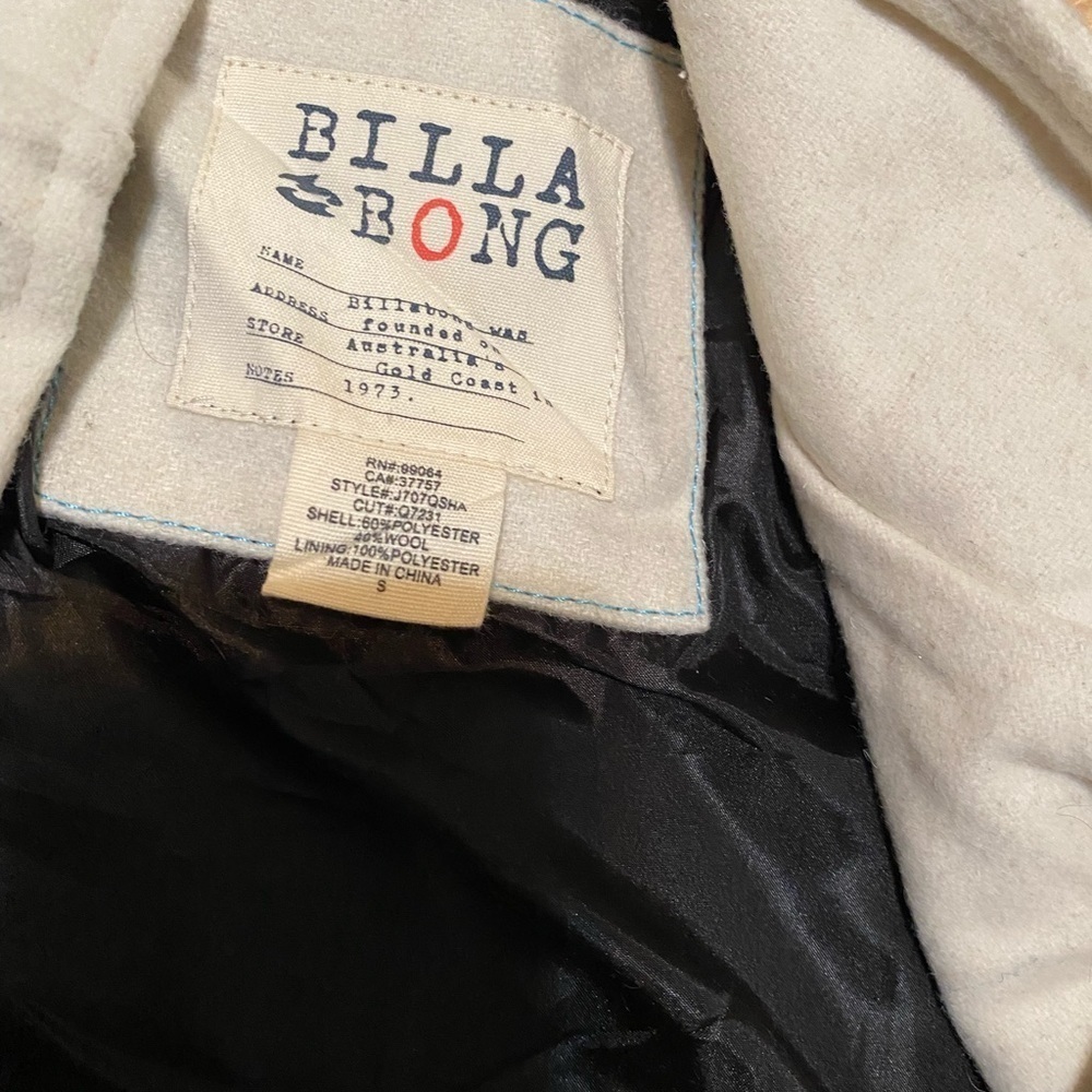 Billabong  Jacket Wool Blend Woven Pockets Size S - Picture 10 of 12